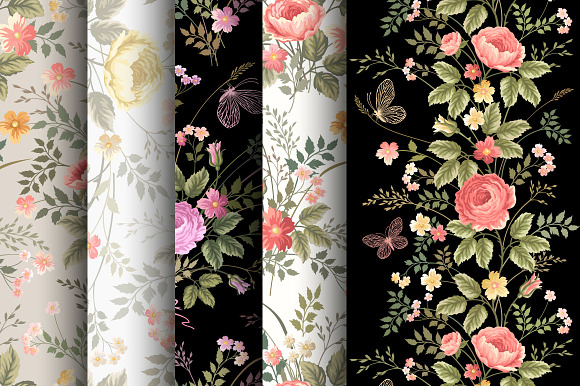 vector patterns with roses preview 6