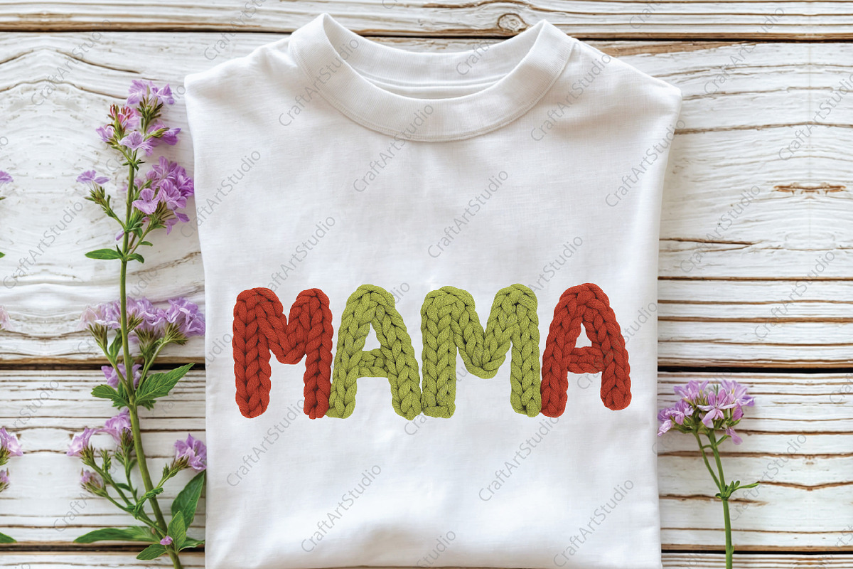 Christmas Mama Faux Crochet PNG, an Illustration by CraftArtStudio (Photo 2 of 4)