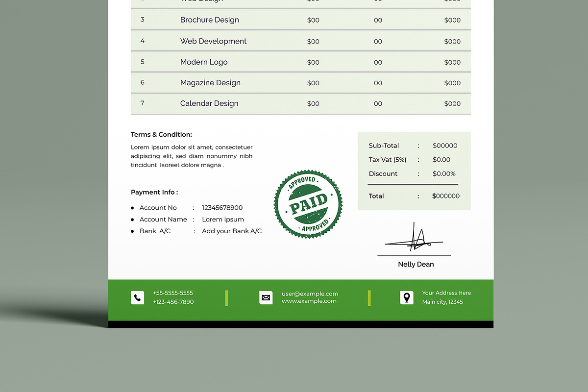 Minimal Invoice Layout, a Stationery Template by MightyDesign (Photo 3 of 8)