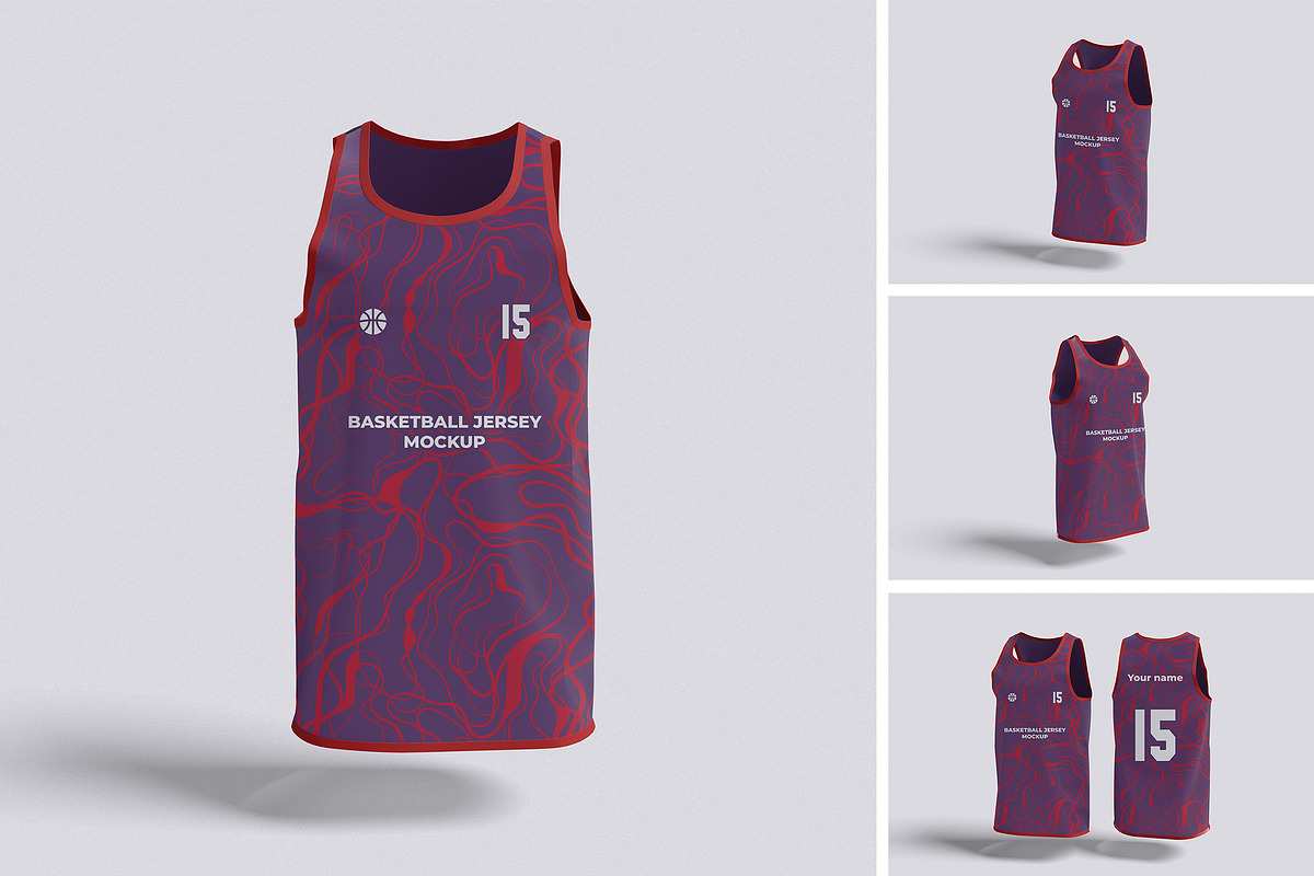 Basketball Jersey Mockup, an Apparel Mockup by HanaSaka_Studio (Photo 1 of 5)