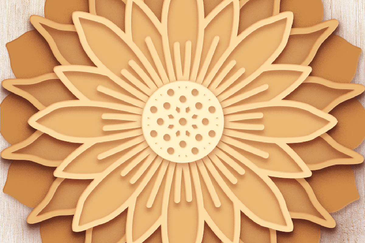 3D Sunflower Mandala - SVG Cut Files, a Decorative Illustration by Arshad Ali (Photo 6 of 8)