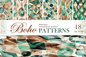 Boho Patterns. green and brown
