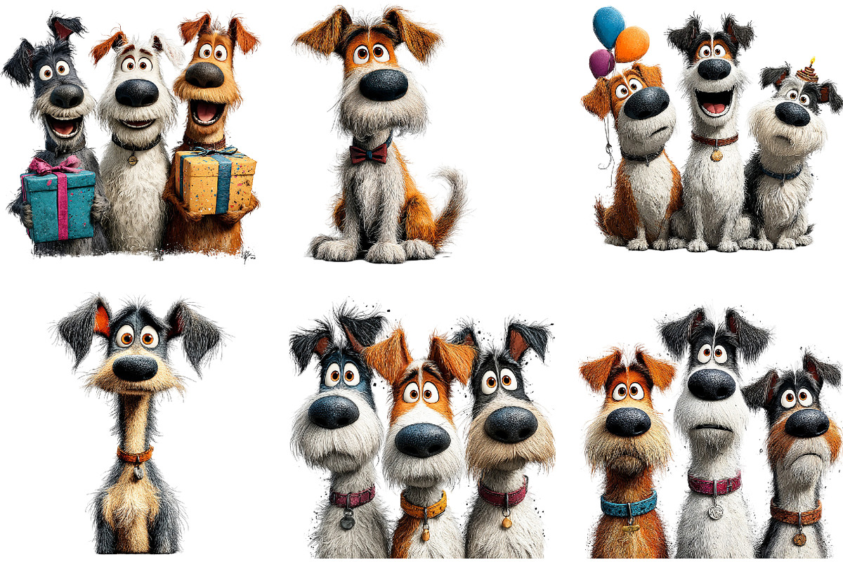 Whimsical Quirky Dogs Clipart, an Illustration by Sublimation Artist (Photo 6 of 7)