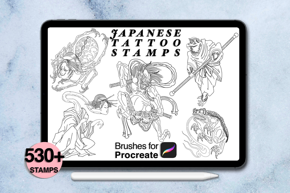 550 Japanese tattoo for procreate, a Brush Add-On by Arts For Peace (Photo 8 of 9)
