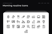 Morning routine icons, an Outline Icon by Goyarchin