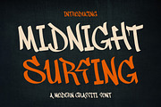 Midnight Surfing - A Modern Graffiti, a Script Font by Almeera Std (Thumbnail 1 of 10)