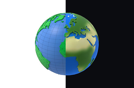 Earth low poly simple design cartoon