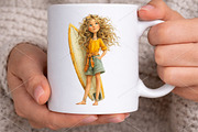 Watercolor Summer Girls Clipart PNG, an Illustration by Canvas Craft (Thumbnail 6 of 7)