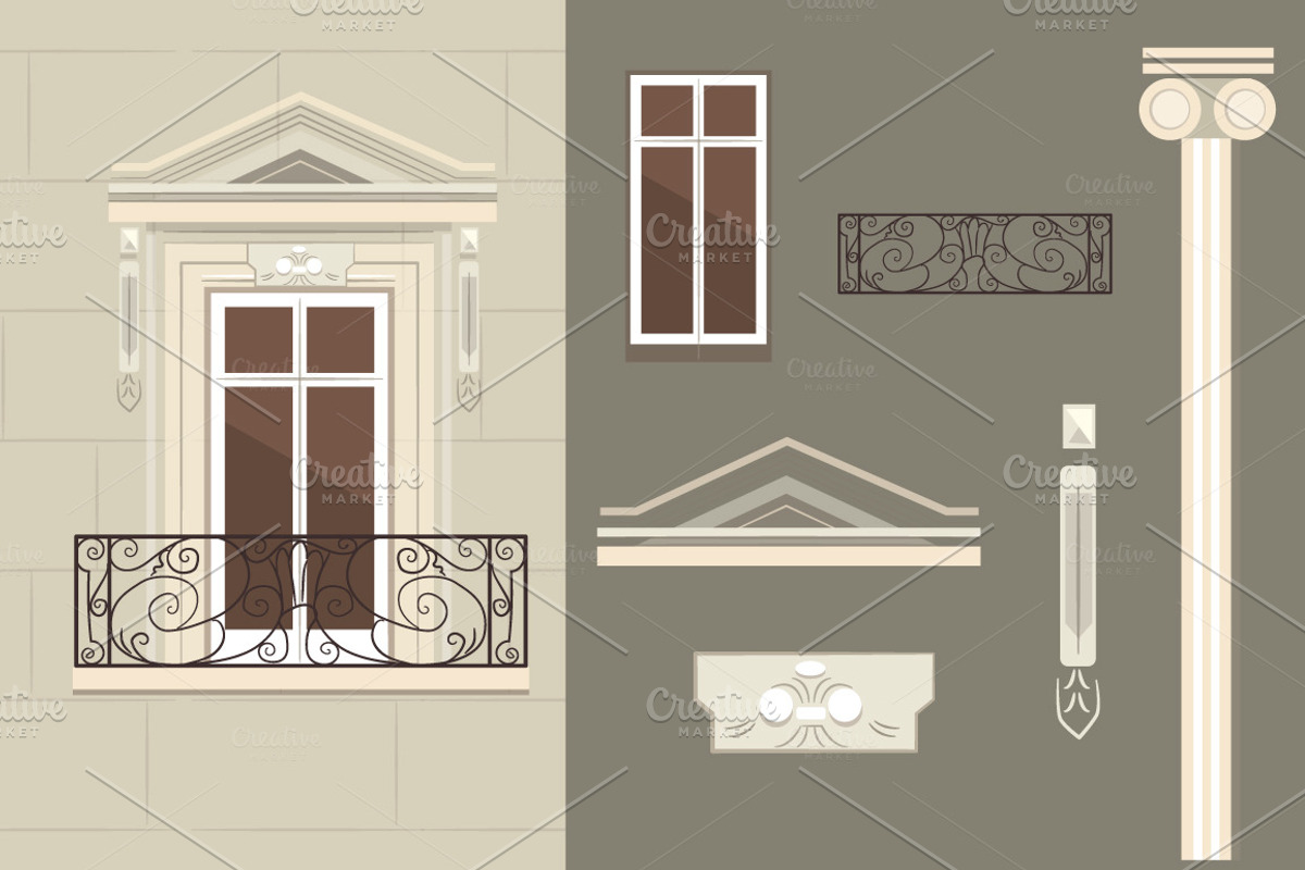 12 building facades. VECTOR, a Food Illustration by Natalka Dmitrova art (Photo 3 of 14)