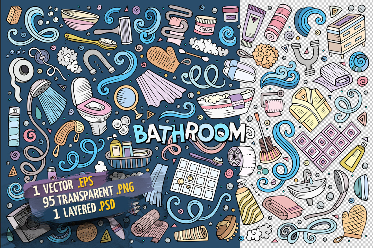 Bathroom Objects & Elements Set, an Object Graphic by BALABOLKA (Photo 2 of 4)