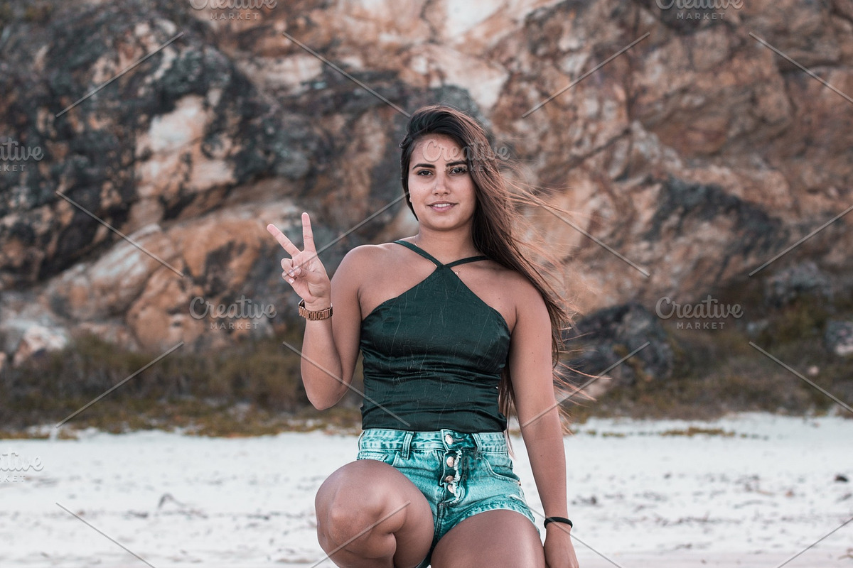Peace Sign on the Beach, a Beauty & Fashion Photo by Chris Joel Campbell (Photo 2 of 2)