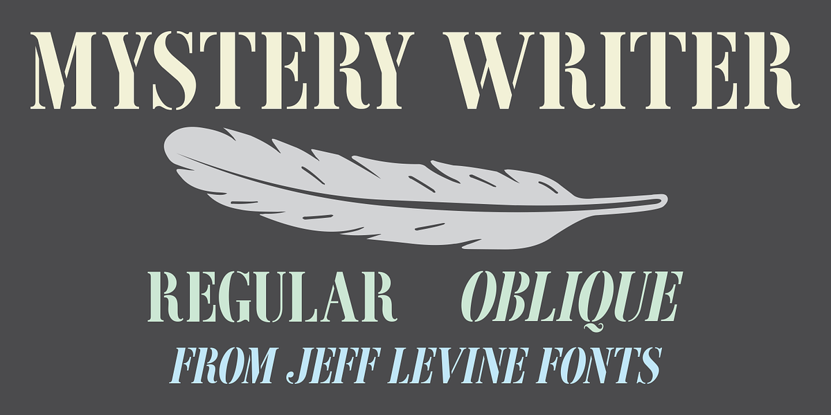 Mystery Writer JNL, a Font by Jeff Levine Fonts (Photo 1 of 5)
