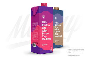 Carton Box With Screw Cap Mockup