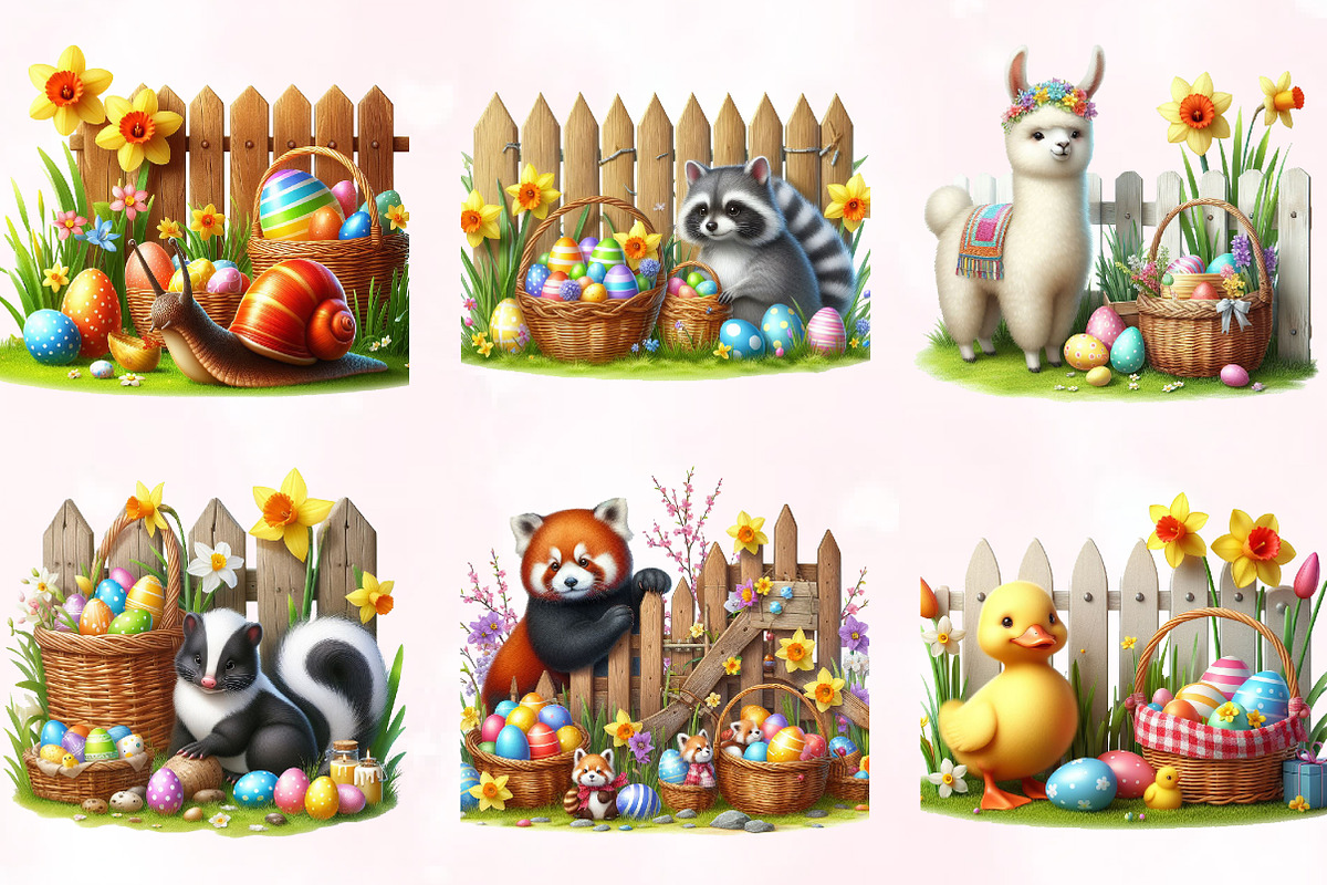 Watercolor Easter Animals Clipart, a Seasonal Illustration by Craft Nest (Photo 5 of 7)