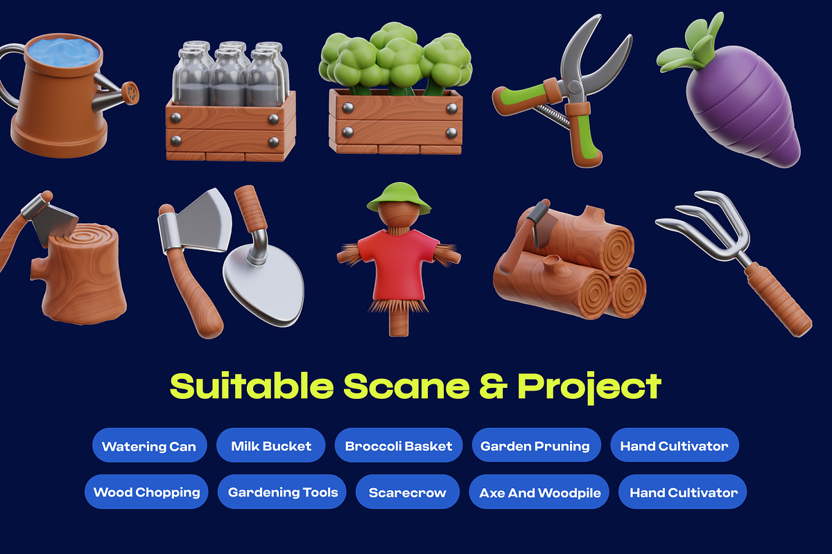 Farm and Agriculture 3D Icon Pack, a Food & Drink 3D Model by orenjidesign (Photo 2 of 8)