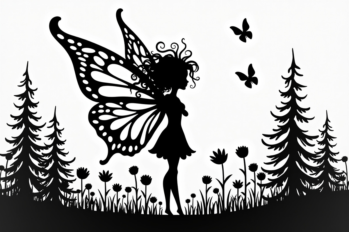 Silhouette of Fairy with Butterflie, an Illustration by Amazin_art (Photo 2 of 21)