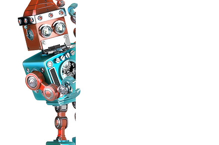 Robot Santa showing blank banner, a Technology Photo by kirill.makes.pics