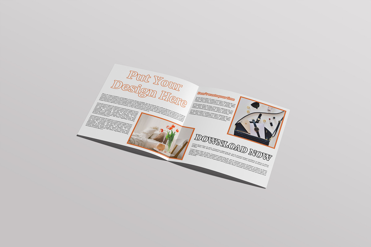 Square Bifold Brochure Mockup, a Print Template by rahmatmoscae (Photo 5 of 16)