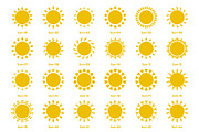 24 Sun Icons Set, an Object Graphic by romanlypovyi (Thumbnail 3 of 4)