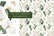 Watercolor white flowers patterns, a Pattern Graphic by Art and Funny (Thumbnail 6 of 7)