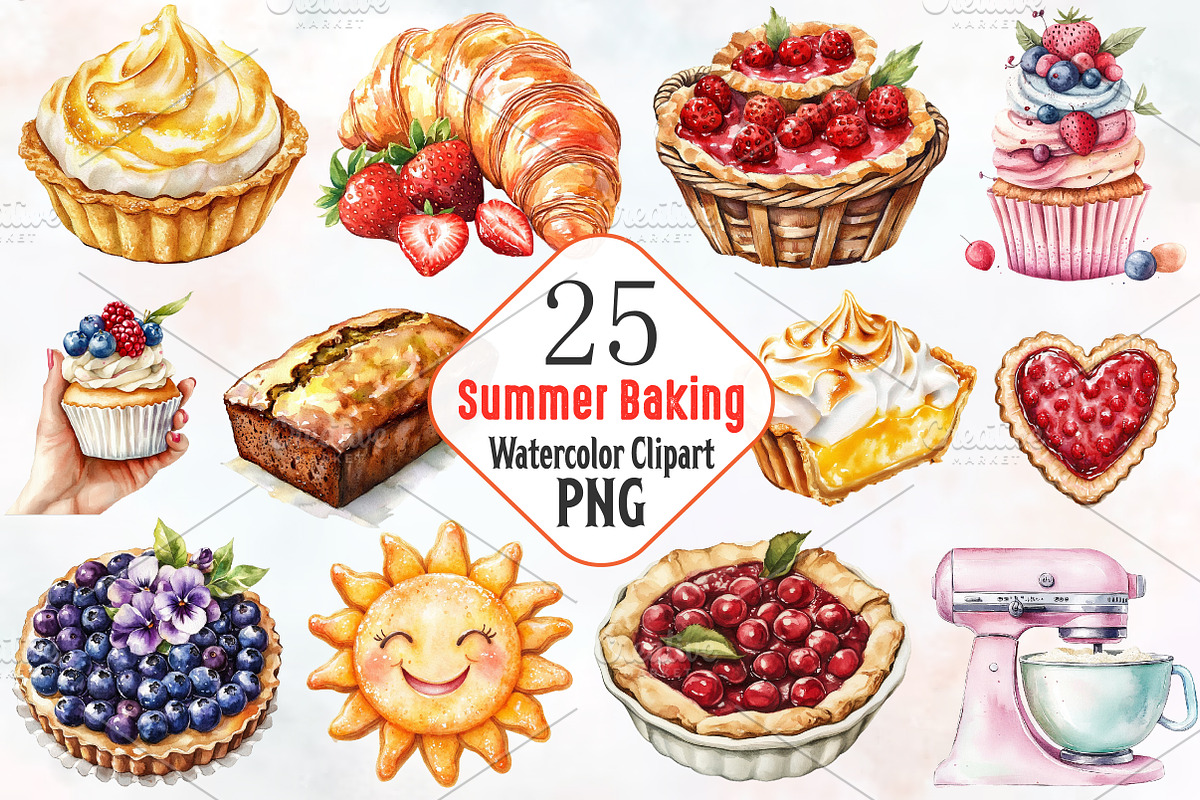 Summer Baking Clipart, an Illustration by RobertsArt (Photo 1 of 7)