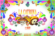 La Catrina, mexican fiesta clipart, a Decorative Illustration by CpandoShop (Thumbnail 1 of 6)
