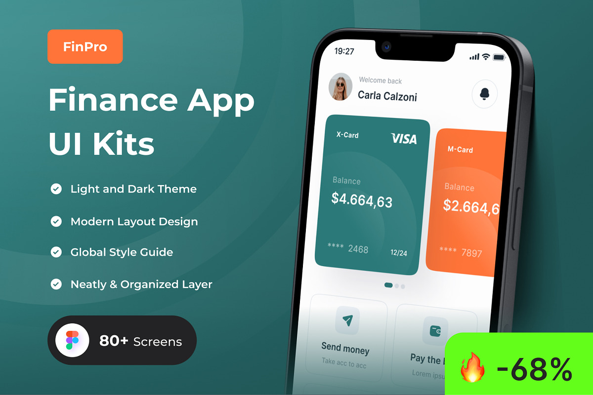 FinPro - Finance Apps UI Kit, an App Template by CreativeUI (Photo 1 of 8)