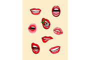 Sexy Red Lips Clipart – PNG Set, a Decorative Illustration by NatArt (Thumbnail 10 of 15)