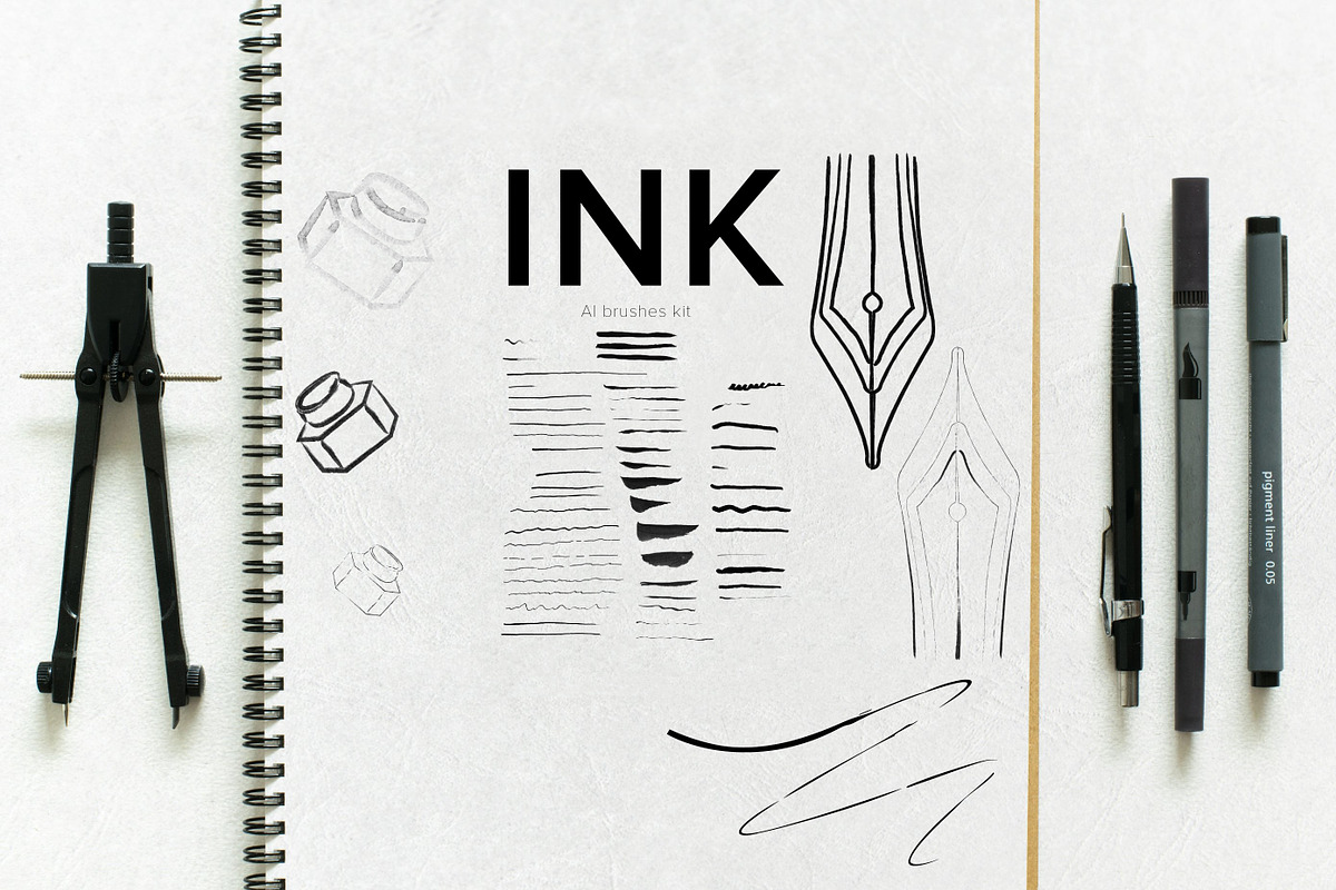 Ink. AI brushes kit, a Brush Add-On by Leo Studio Design Lab (Photo 2 of 3)