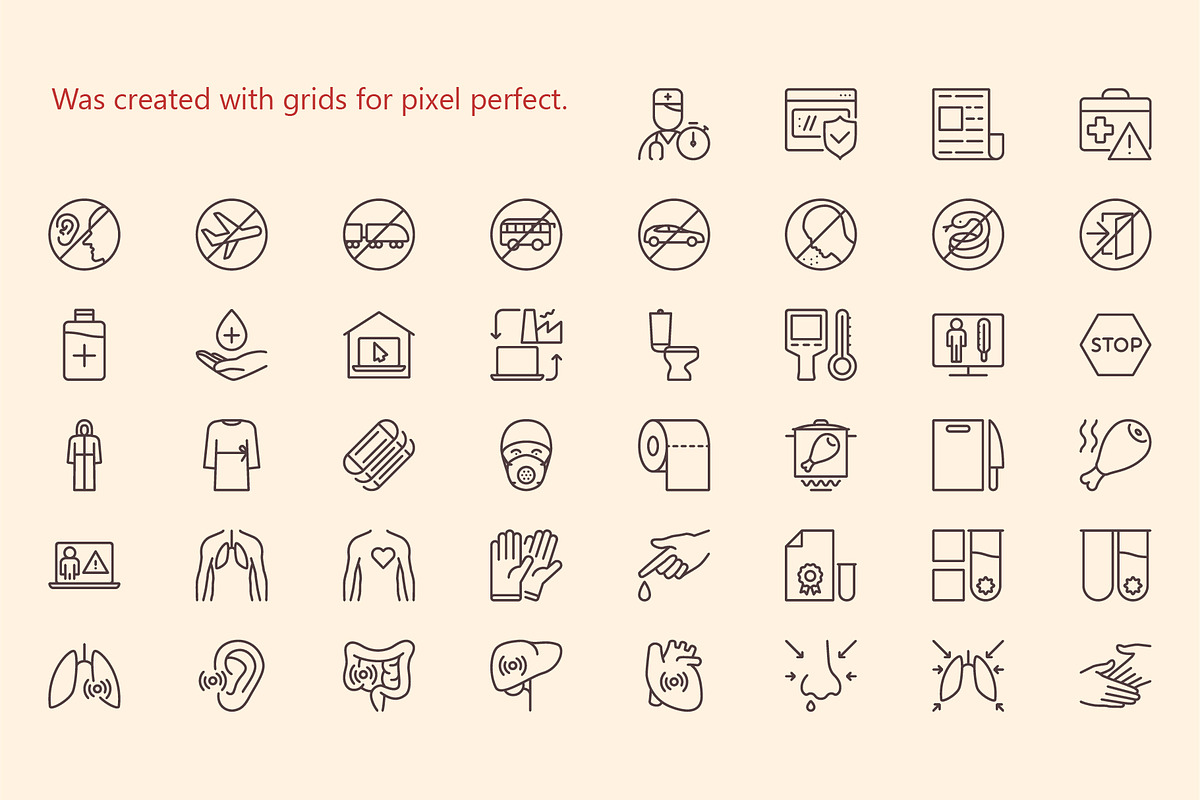 Stop virus outline iconset, an Outline Icon by LAFS (Photo 3 of 4)