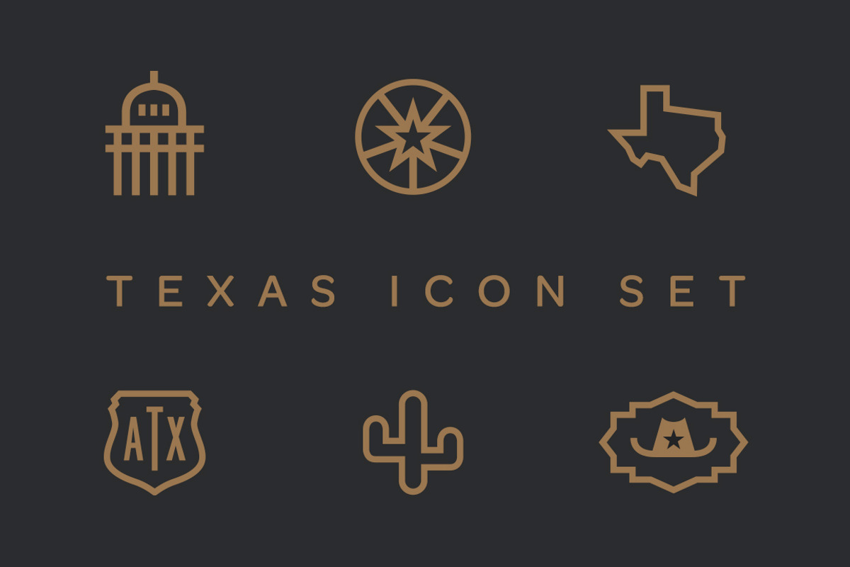 Texas Icon Set, an Outline Icon by Steve Wolf Designs