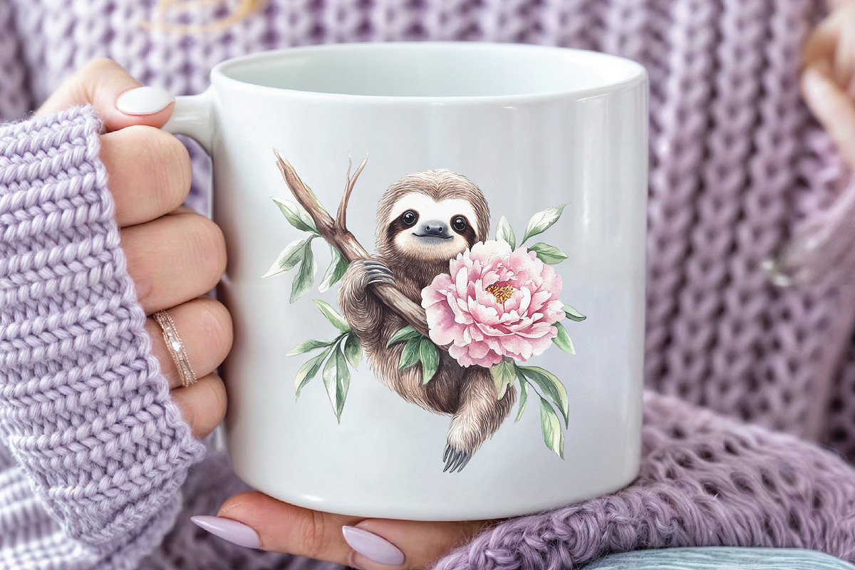 Summer Peony Animals Clipart, an Illustration by CraftArtStudio (Photo 5 of 6)