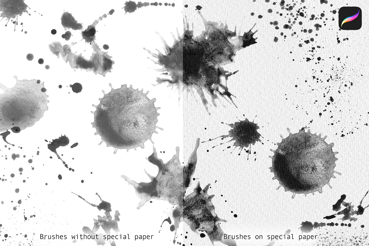Splatter Brushes for Procreate, a Brush Add-On by Les Frolova (Photo 7 of 9)