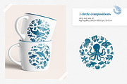 Ocean Life | Linocut collection, a Pattern Graphic by SappiStudio (Thumbnail 11 of 21)