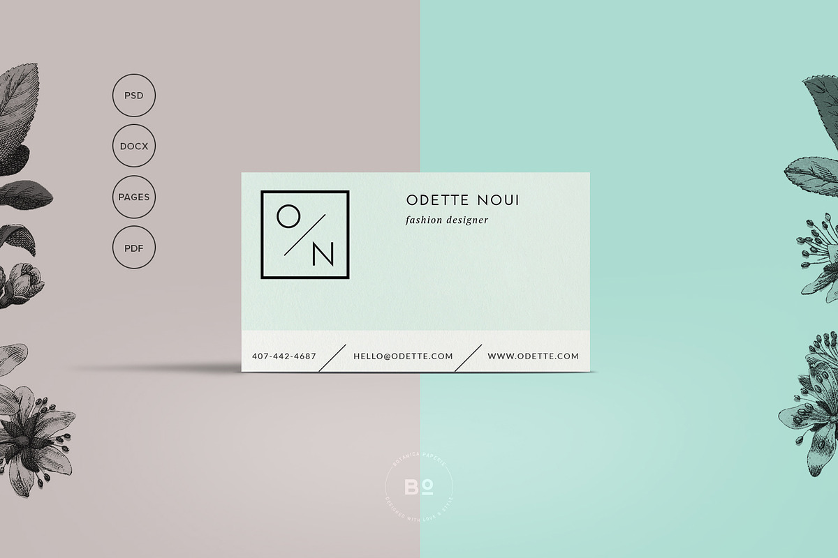 Clean Business Card Template, a Business Card Template by Botanica Paperie (Photo 1 of 3)