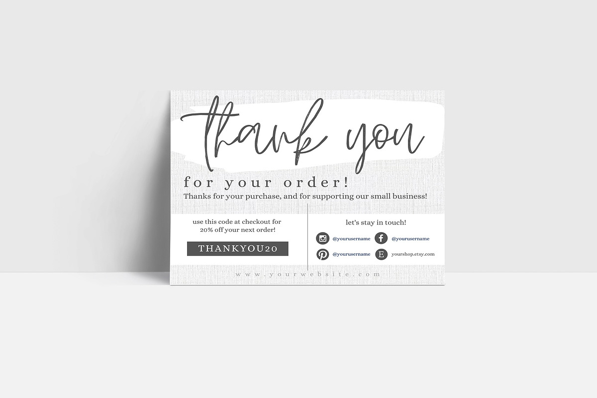 Thank You Order Card for Canva, a Card Template by Thirty One Palms Studio (Photo 2 of 7)