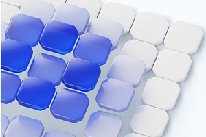 Blue glass and white plastic square, a Background Graphic by Marozhkastudio