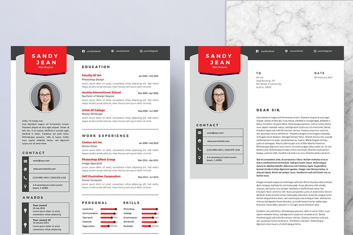 Cover Letter & Resume Template, a Resume Template by Hito Graphic (Photo 3 of 8)