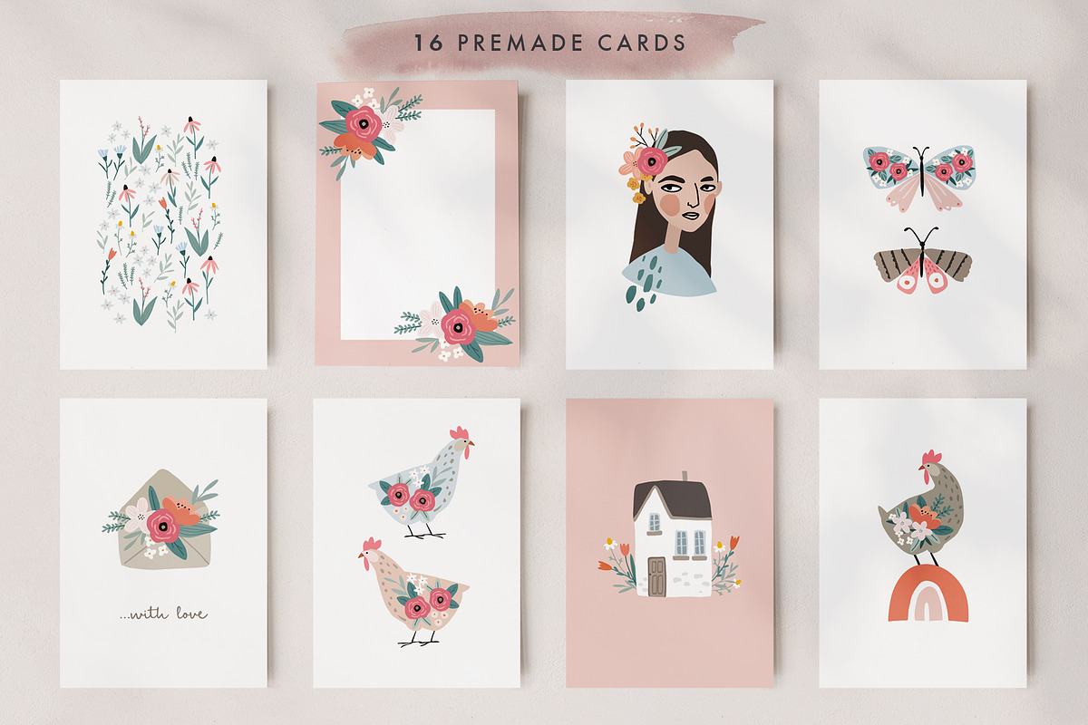 Floral & abstract spring set, an Animal Illustration by Tabita's shop (Photo 9 of 16)