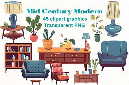Midcentury Modern Furniture clipart
