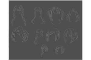 Hair Stamps Brushes For Procreate