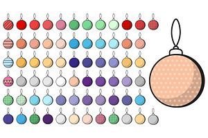 Set of Minimal Christmas ball icons, an Object Graphic by MarkoBabii
