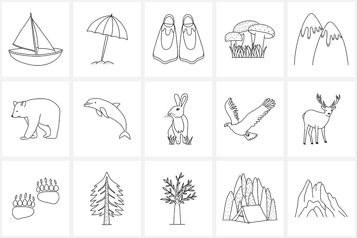 Hand Drawn Line Travel Icons, an Outline Icon by NatalieArtShop (Photo 4 of 16)