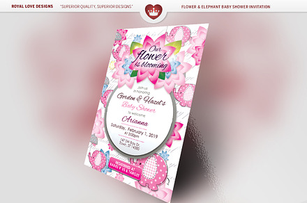 Flower & Elephant Baby Shower Set