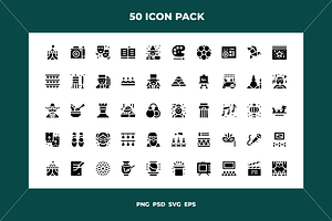 Cultural activities icons, an Outline Icon by Wencory