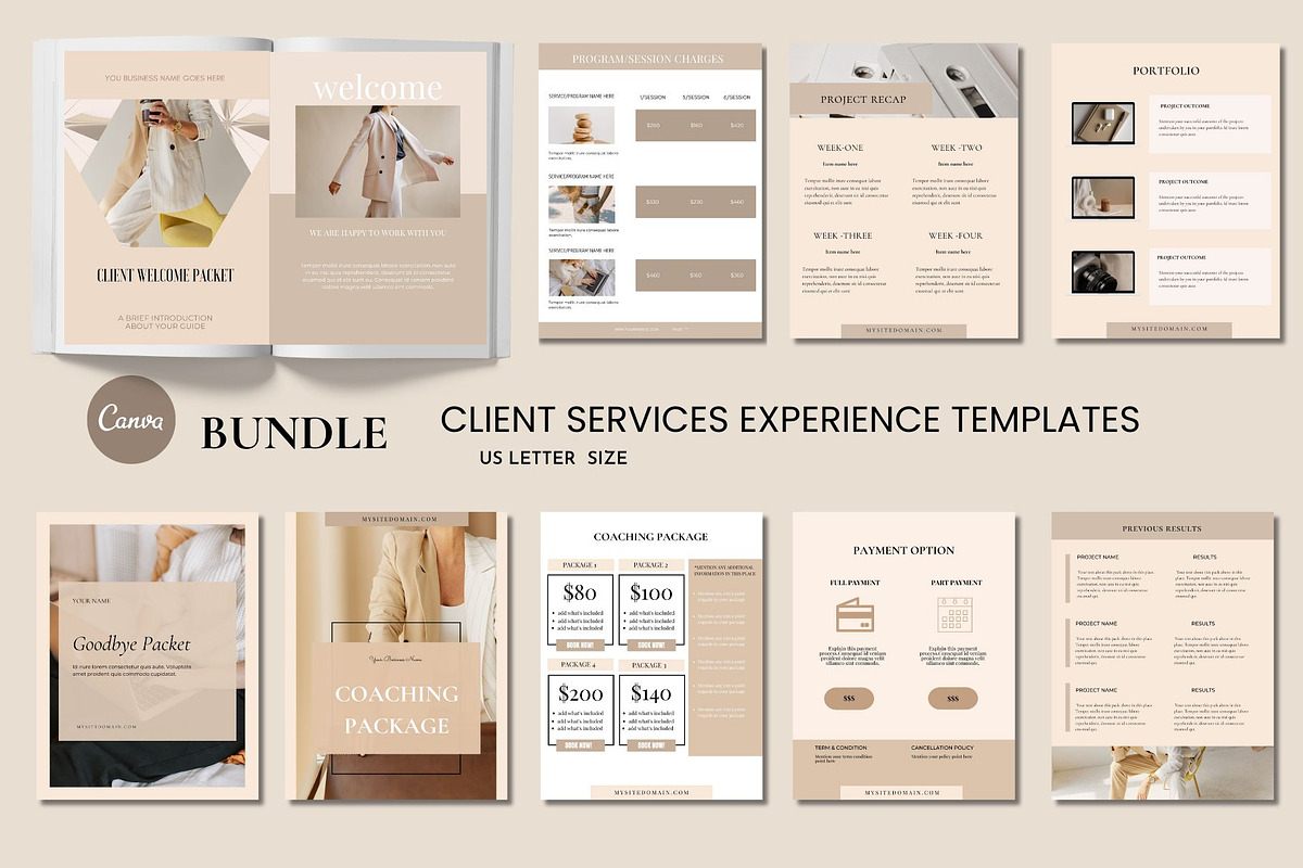 Client Welcome Services Bundle CANVA, a Brochure Template by Deepa Template Studio (Photo 1 of 23)