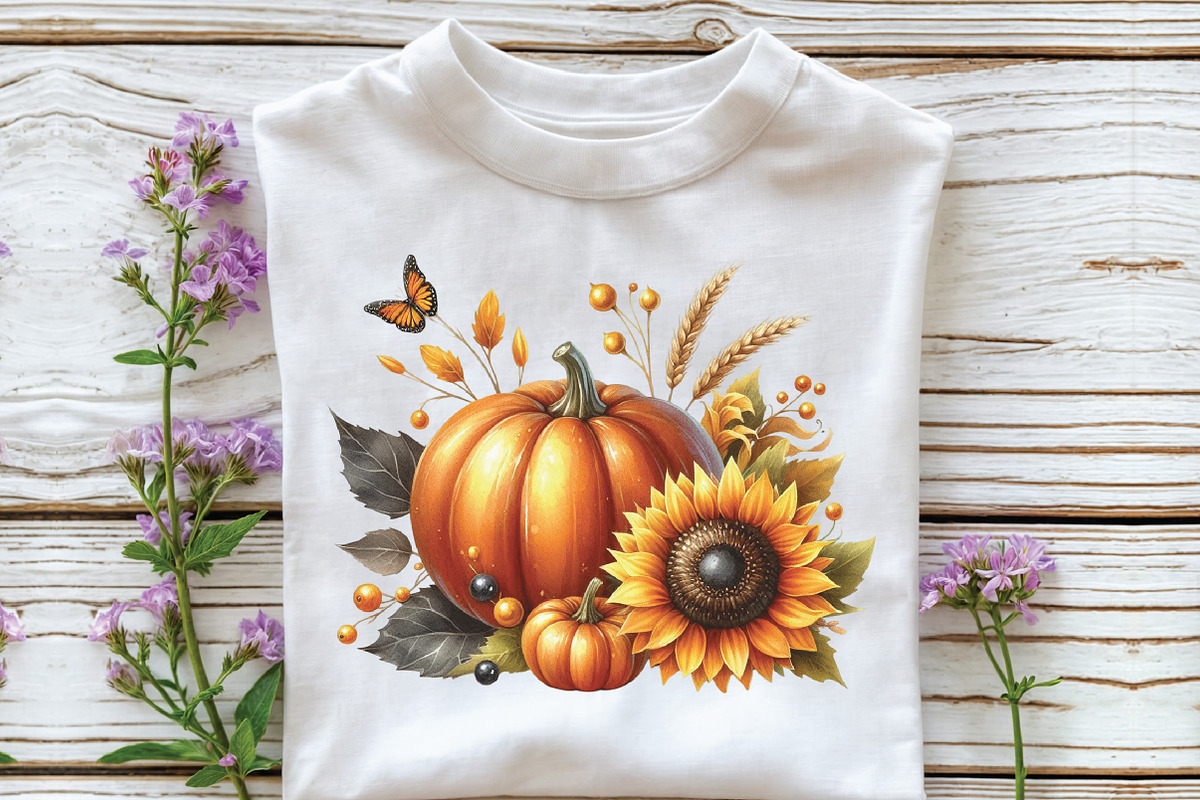 Watercolor Autumn Pumpkin Clipart, an Illustration by CraftArtStudio (Photo 4 of 6)