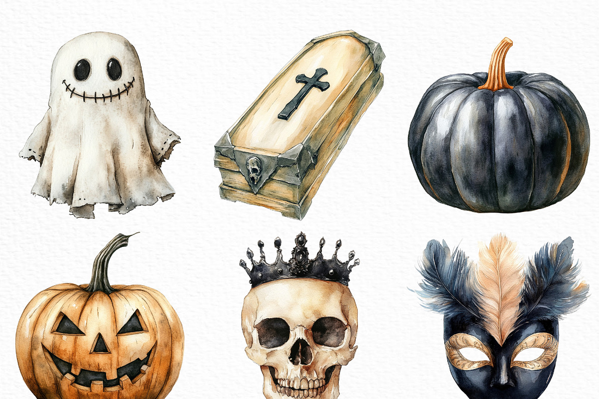 Beige & Black Halloween Clipart, an Illustration by Craft Nest (Photo 2 of 6)