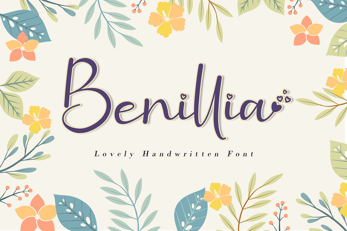 Benillia, a Script Font by AEN Creative Studio (Photo 1 of 12)