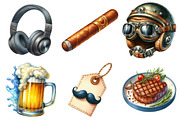 Watercolor Man’s Birthday Clipart, an Illustration by Daily.Designs (Thumbnail 3 of 5)